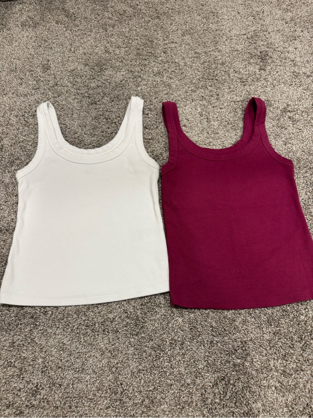 American Eagle Ribbed Tank Tops - White and Berry in Size XS Women’s